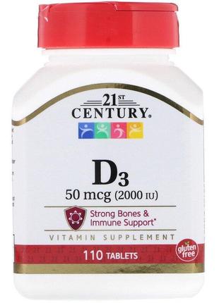 Витамин D3 21st Century Vitamin D3 50 mcg (2000 IU) 110 Tablets