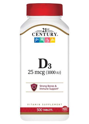 Витамин D 21st Century​​​​​​​ Vitamin D3 1000 IU 500 Tablets