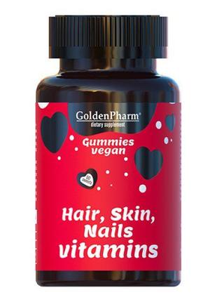 Витамины для волос, кожи и ногтей Голден-фарм Веганский мармел...