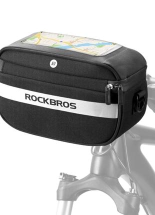 Велосумка на руль велкро для телефона до 6" ROCKBROS B27 Черный