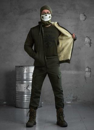 Зимний тактический костюм shredder на овчине олива 0 S