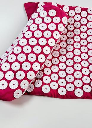 Акупунктурний килимок масажний килимок з подушкою Рожевий