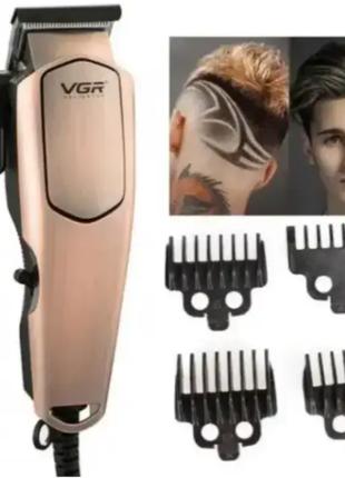 Дротова машинка для стриження волосся, 4 насадки та ножиці VGR...