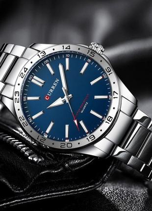Мужские кварцевые наручные часы с металлическим браслетом Curr...