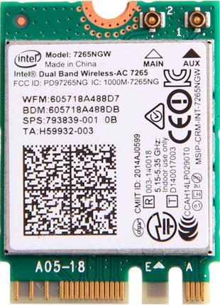 Wi-Fi модуль Intel Wireless-AC 7265 M.2 867Mbps 802.11ac Bluet...