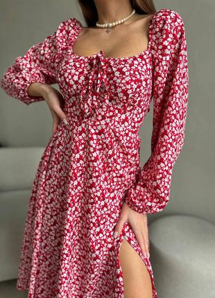Платье с цветочным принтом ✅ Высокое качество пошива и ткани