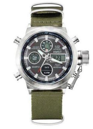Чоловічий наручний годинник в армійському, мілітарі стилі AMST...