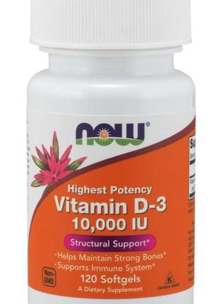 Вітамін D-3 Now Vitamin D-3 10000 IU 120 soft