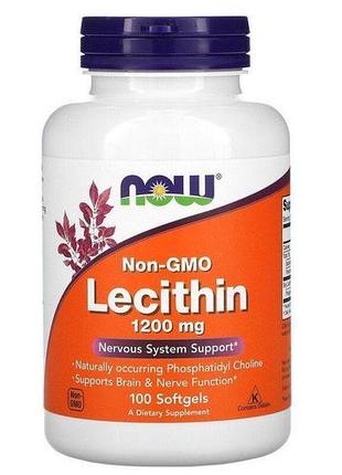 Лецитин Now Foods Lecithin Non-GMO 1200 мг 100 капсул