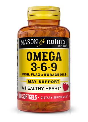 Жирные кислоты Mason Natural Omega 3-6-9 1200 mg Fish, Flax & ...