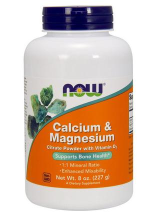 Кальций и магний NOW Calcium & Magnesium Powder 227 g