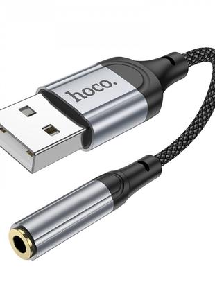 Адаптер переходник AUX USB A To 3.5 Hoco LS36 Black