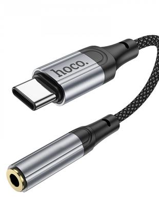 Адаптер переходник AUX USB C To 3.5mm Hoco LS36 Black