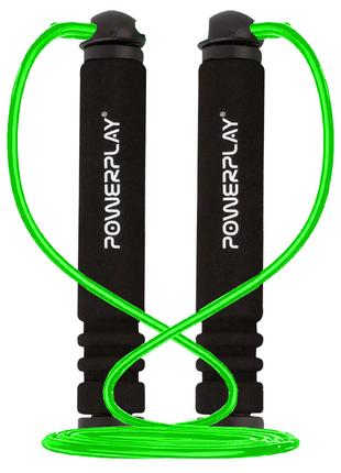 Скакалка PowerPlay 4205 Classic Plus Jump Rope Зелена (2,7m.)