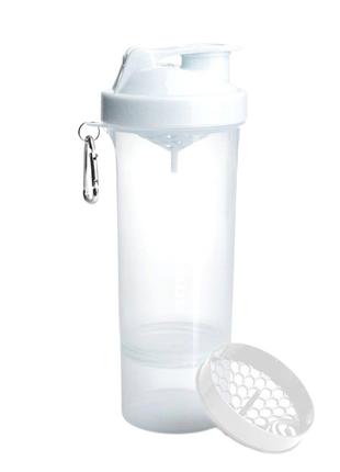 Шейкер спортивний SmartShake Slim 500ml Pure White