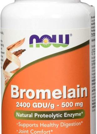 Бромелайн NOW Bromelain 500 mg 60 Veg Capsules