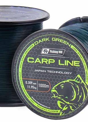 Карповая леска Fishing ROI Dark Green Carp Line d=0.309mm 11.9...