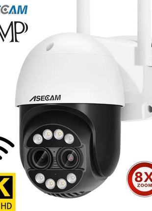 Поворотная 8Мп камера видеонаблюдения Asecam