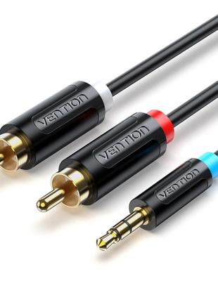 Кабель Vention 3.5MM Male to 2-Male RCA Adapter Cable 1M Black...