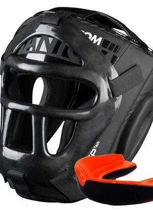 Боксерский шлем Phantom APEX Cage Black (капа в подарок)
