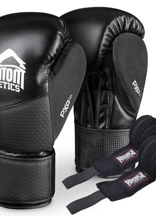 Боксерські рукавиці Phantom RIOT Pro Black 16 унцій (капа в по...