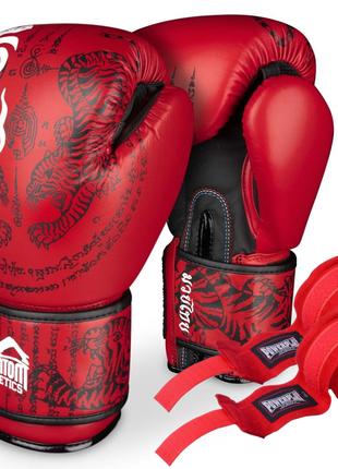 Боксерские перчатки Phantom Muay Thai Red 14 унций (капа в под...