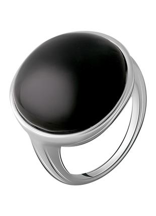 Серебряное кольцо OgoSilver с натуральным ониксом 18.469ct, ве...