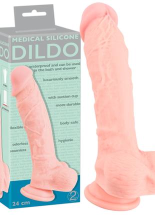 Фалоімітатор з мошонкою - Medical Silicone Dildo, 24 см