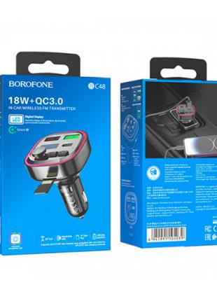 FM модулятор трансмітер Bluetooth QC3.0 Borofone BC48