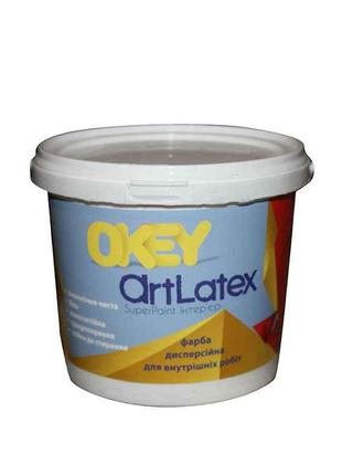 Фарба Інтерєрна 1,2кг Біла для стін та стелі ArtLatex ТМ OKEY