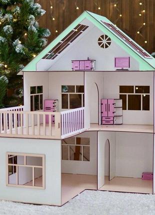 Кукольный домик с мебелью белый 75х60х60 см Код/Артикул 176 34...