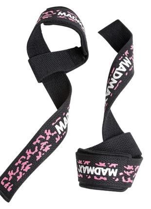 Лямки для тяги MadMax Camo Power Wrist Straps Camo/Pink