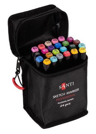 Набір маркерів "SANTI" 390777 спиртові, у сумці, 24 шт, шт