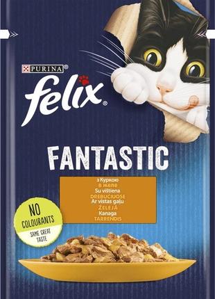 Влажный корм для котов Purina Felix Fantastic с курицей в желе...