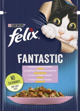 Влажный корм для котов Purina Felix Fantastic с форелью и зеле...