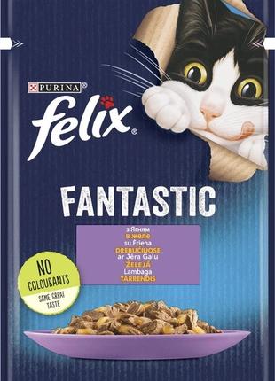 Влажный корм для котов Purina Felix Fantastic с ягненком в жел...