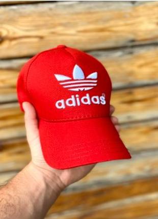 Літня кепка Adidas бейсболка Адідас унісекс з нашивкою червона...