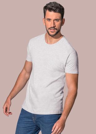 Мужская футболка JHK, Regular, светло-серый меланж, размер M, ...