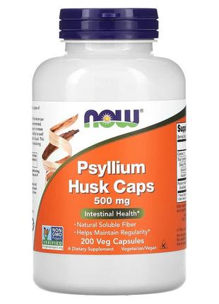 Псиллиум 500 мг Now Foods Подорожник молотая шелуха семян для ...