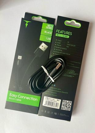 Новый кабель/провод USB - Micro USB (1,2 м. 3А) T-pix Nets T-M801