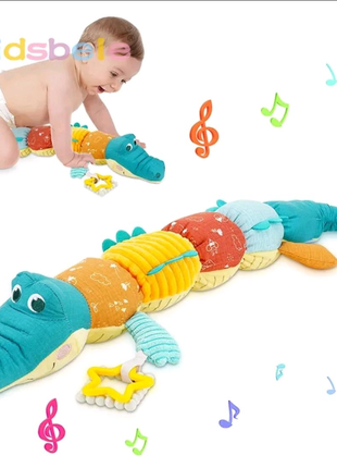М'яка розвиваюча іграшка-брязкальце Крокодил