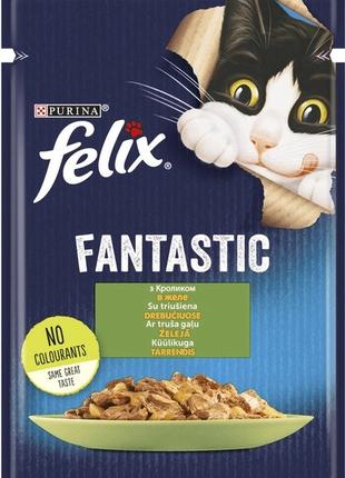 Влажный корм для котов Purina Felix Fantastic с кроликом в жел...
