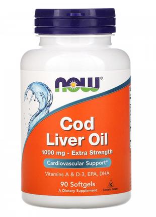 Олія печінки тріски Now Foods (Cod Liver Oil 1000 мг 90 капсул