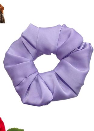 Об’ємна шовкова резинка 13 см Maxi Fashion колір Фіолетовий