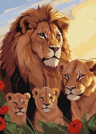 Картина по номерам Семейство львов Идейка 40 х 50 KHO6575