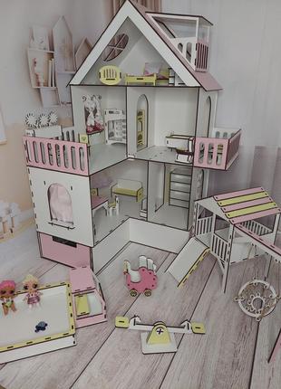 Ляльковий дерев'яний дитячий будиночок для ляльок самозбірний ...