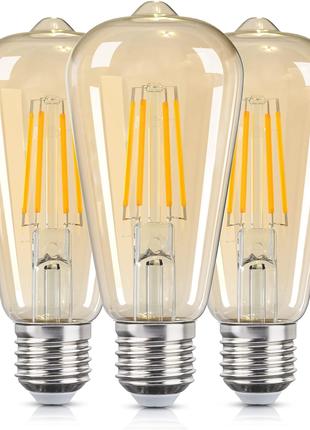 DGE 3Pack ST64 Edison Vintage светодиодные лампы с регулируемо...