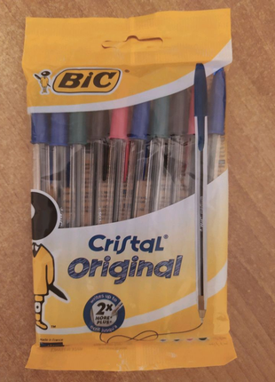 Набір різнокольорових кулькових ручок BIC Cristal original (10шт)