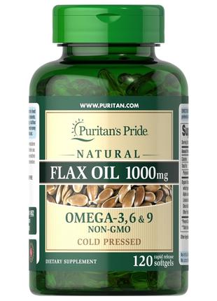Жирные кислоты Puritan's Pride Natural Flax Oil 1000 mg, 120 к...