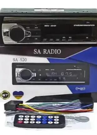 Автомагнитола MP3 SA 520 ISO +ВТ, AUX, SD, USB, с пультом упра...